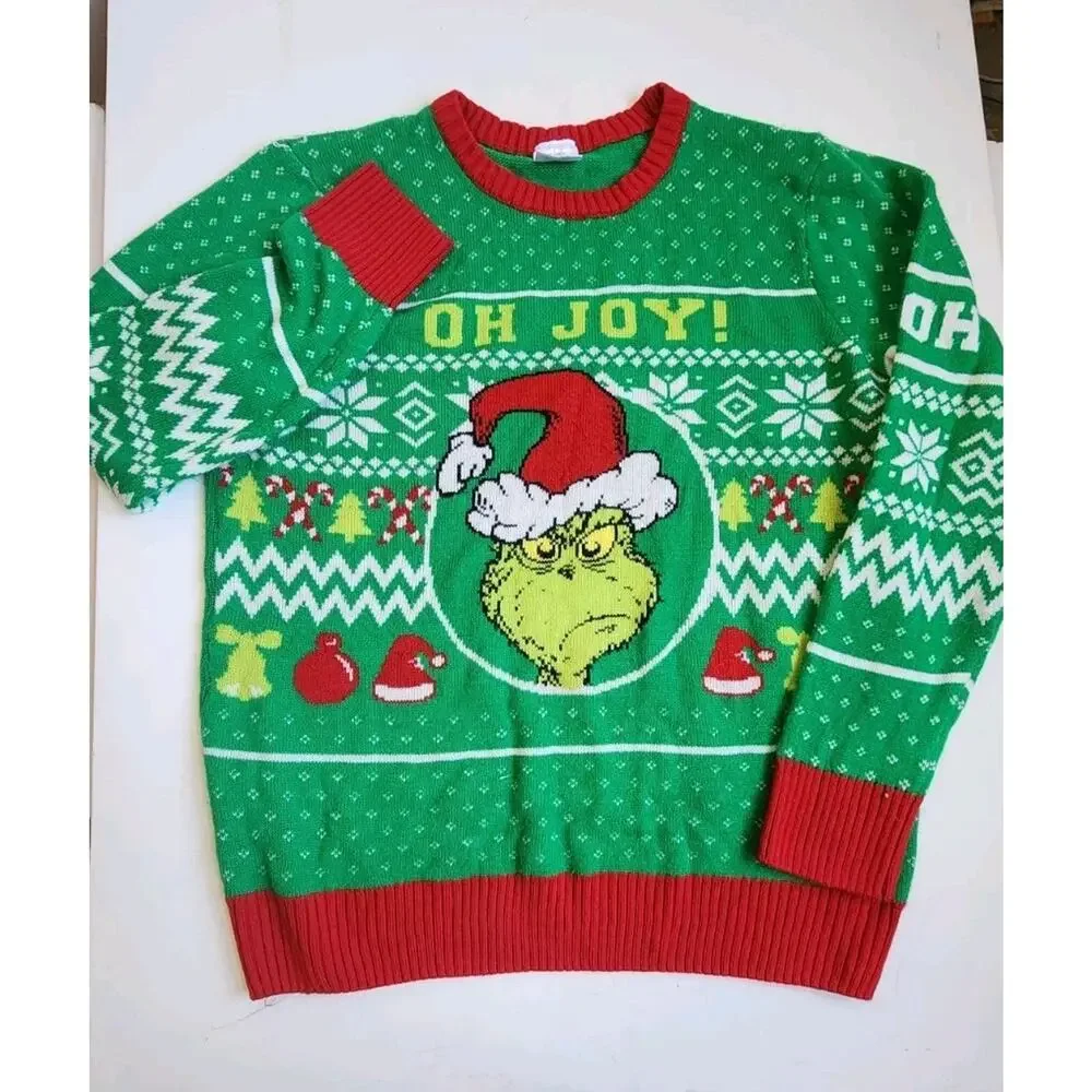 Dr. Seuss The Grinch Ugly Christmas Sweater Men XL (46/48) Oh Joy Holiday Party
